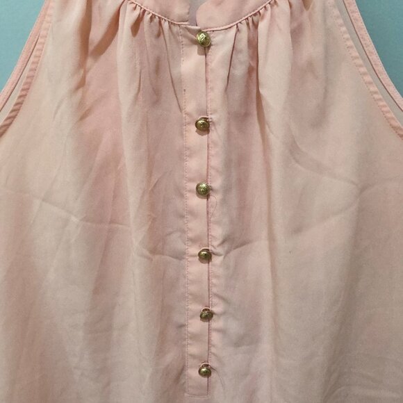 Eva Mendes Womens Sleeveless Tank Top Lot XL Mint Green Pink Button Front Blouse - Picture 12 of 15